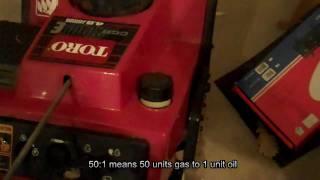 How to mix gas and oil for 2 stroke engines. Snowblower example.