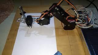 Arduino 4 DOF Robot Arm Drawing Test