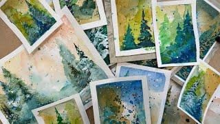 How to make mini semi abstract tree scapes.