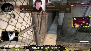 Симпл тащит катку против стрим-снайперов 200IQ (CS:GO s1mple обзывают читером NA'VI)