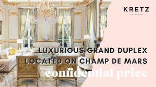 Luxurious Grand Duplex Apartment located on Champ de Mars, directly facing the Eiffel Tower!