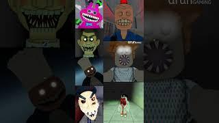 Roblox - SIREN COP'S PRISON VS MR CHEESE'S PIZZA VS SIR SCARY'S MANSION VS MISS HAPPYS ALL JUMPSCARE