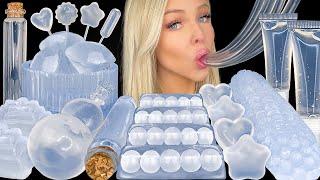 ASMR CLEAR FOOD MUKBANG, LYCHEE JELLY, EDIBLE LIP GLOSS, SPRITE SODA PIPETTE, CLEAR NOODLES 먹방