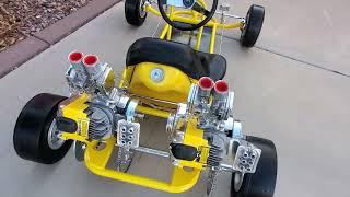 1961 McCulloch F-1 Go Kart Twin Mac90 Engines.   Walk around video with audio description. #1