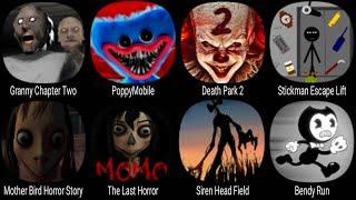 Granny Chapter Two, PoppyMobile, Death Park 2, Mother Bird Horror Story, Siren Head Field, Bendy Run