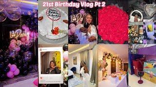 21ST BIRTHDAY VLOG PT2 | Slumber Party, Matching pjs + Unboxing My Gifts.