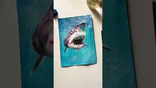 Painting of shark  #shark #shortvideo #watercolor #drawing #painting #real  #artist #art