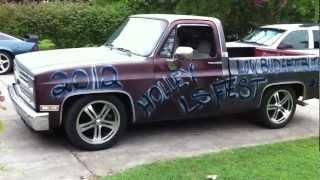 84 C10 Chevrolet truck 5.3 swap Holley LS Fest 2012 4L80E 3.73