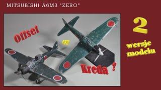 Modele kartonowe: papier offsetowy vs papier kredowy (z Mitsubishu A6M  "ZERO" w tle) / paper model