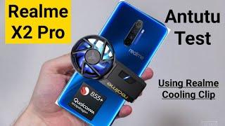 Realme X2 pro antutu test using realme cooling fan clip snapdragon 855+ testing the heating 