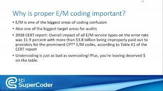 How to use E/M Coding Calculator? A webinar on Accurate Evaluation and Management Coding Calculator.