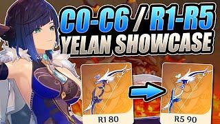 MAX POWER YELAN IS ABSOLUTELY INSANE | C0 → C6 Transformation Showcase | Genshin Impact