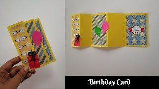 Multi Fold Greeting Card | Handmade Birthday Greeting Card | DIY cute cardMinion Inspired Craft