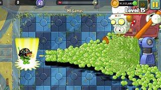 PvZ 2 Challenge - 25 Plants Level 1 use 5 Plant Food Vs Gargantuar Prime Zombie Level 15