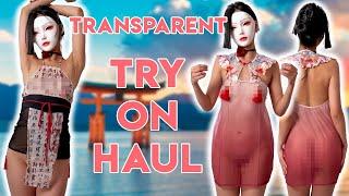 2024 | Try On Haul | Transparent | Cheongsam Dresses & Lingerie | No Panties | Asian Model | 4K