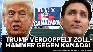 HANDELSKRIEG IN DEN USA: Donald Trump verdoppelt seinen Zoll-Hammer gegen Kanada!