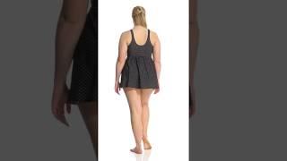 Miraclesuit Plus Size Marais Pin Point Swim Dress | SwimOutlet.com