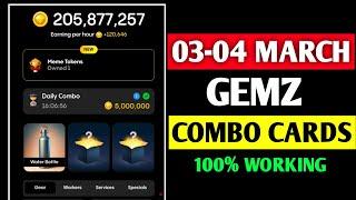 Gemz daily combo today 3-4 March | gemz daily combo card | today Combo gemz