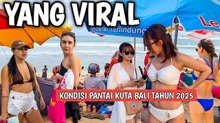 TAHUN BARU PANTAI KUTA BALI RAMAI TURIS: SITUASI PANTAI KUTA