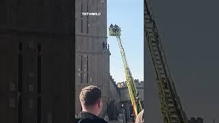 Man ascends London's Big Ben and waves Palestinian flag