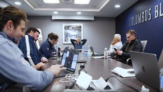 NHL Trade Deadline Day behind-the-scenes trade call between Blue Jackets and Sharks