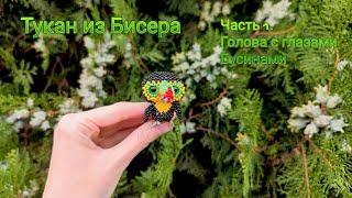 Мастер-класс Тукан из Бисера. Часть 1. Голова с глазами Бусинами