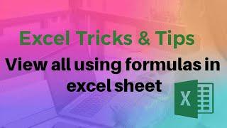Show formulas in excel sheet || splendid coach