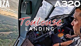 A320 TLS  Toulouse | LANDING 14R | 4K Cockpit View | ATC & Crew Communications