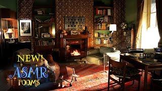 Sherlock Inspired Ambience - 221B Baker St. ASMR | Violin, Fire, London White Noise