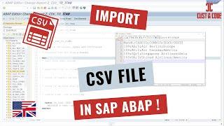 Import CSV File - in SAP ABAP [english]