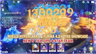 Noelle HyperCarry & Furina Yunjin Gorou 4.2 Abyss Showcase - New S Tier DPS 4-Star Team