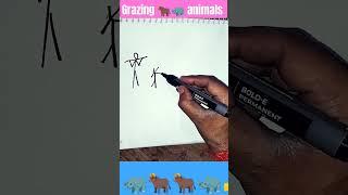 LUNA BALA WITH GRAZING ANIMAL#shorts #trending #viral#drawing #arterbajpayee #artist #lunabala#song