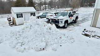 Plowing and Salting a WET & HEAVY Snowstorm