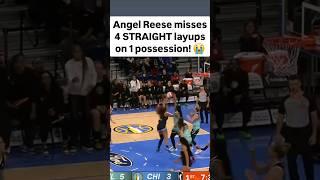 🫣 Angel Reese misses 4 STRAIGHT layups on 1 possession! WNBA women's basketball #shorts #short #wnba