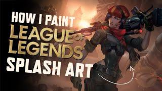 How I paint League of Legends Splash Art - Caitlyn Resistance Splash Art Process