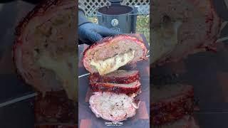 Cheese Stuffed Smoked Meatloaf Recipe | Over The Fire Cooking by Derek Wolf