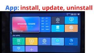 how to install, uninstall, update app in smart tv(wisdom share}/ smart tv me app kaise install kare