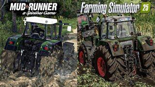 Farming Simulator 25 против MudRunner | Сравнение грязи