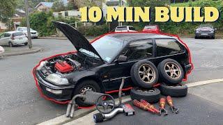 TRANSFORMING A B16 SWAPPED EF CIVIC IN 10 MINS - On a Budget!