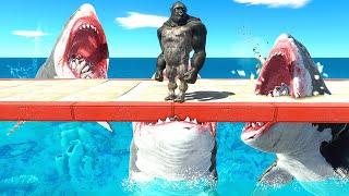 RISING Water Filled with Sharks - Animal Revolt Battle Simulator