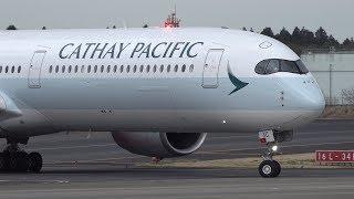 Cathay Pacific Airbus A350-1000 B-LXC Landing at NRT 34R