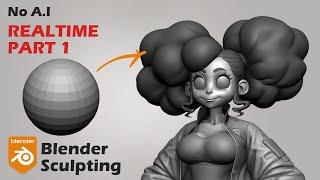 (Slowed)Sculpt Pretty Girl in Blender 4.2 Tutorial: Stylized Character Workflow for Beginners PART 1