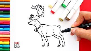 Dibuja un RENO NAVIDEÑO (semi-realista) | How to draw a Christmas Reindeer