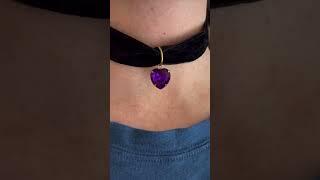Vintage choker necklaces with black dangling heart charms #jewelry #vintage