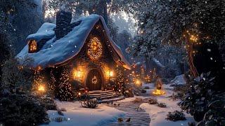 Enchanted Forest | Nostalgic Memories at the Witch's House with Falling Snow and Crackling Campfires