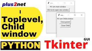 Tkinter Toplevel to open child window on button click and to close child window from parent & child