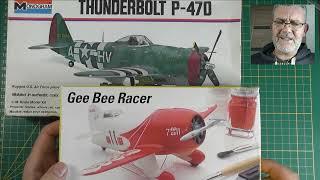 P-47D 1:48 Monogram, Gee Bee Racer 1:48 Testors - Retro Unboxing