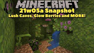 Minecraft 21w05a Snapshot!! Lush Caves, Glow Berries and MORE!!! | Minecraft 1.17 Snapshot