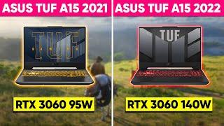 Asus TUF A15 2022 vs Asus TUF A15 2021 | RTX 3060 140W vs RTX 3060 95W | Test in 9 Games