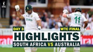 WTC Final 2025: SA vs AUS Day 3 Highlights | Markram & Bavuma Magic!